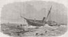 SUSSEX. Wreck of Swedish Sloop--War Oradd, Rye 1866 old antique print picture