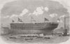 LONDON. Launch. Serapis, Indian troopship, Blackwall 1866 old antique print