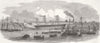 NORTHUMBS. Launch. collier John Bowes, Jarrow 1852 old antique print picture