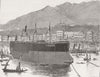 NAPLES. Duilio launch, Castellamare 1876 old antique vintage print picture