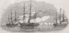 RUSSIA. Royal navy battle with Russian, Kronstadt 1855 old antique print