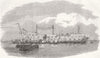 HANTS. The hulk Blake, at Spithead 1854 old antique vintage print picture