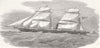 BOATS. The new screw steamer Barwon 1854 old antique vintage print picture
