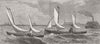 HANTS. Miniature Yacht (Sailing Canoe) race, Solent 1871 old antique print