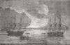 BULGARIA. Destructive fire at Varna 1854 old antique vintage print picture