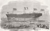 BLACKWALL. Launch. Vittorio Emanuele iron ship 1854 old antique print picture