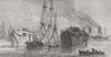 KENT. Raising Sunken Indiaman, Thames, Gravesend 1874 old antique print