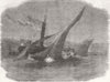 KENT. Crashing into Lord Paget's Yacht Alma, Dover 1856 old antique print