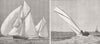 HANTS. Racing Yachts photographed, Southsea 1887 old antique print picture