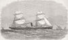 BURMA. Steam-Yacht for King of 1871 old antique vintage print picture