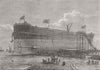 SHIPBUILDING. Faraday launch, telegraph cable ship 1874 old antique print