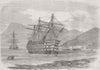 GREECE. HMS Royal Albert-ground, Island of Zea 1856 old antique print picture