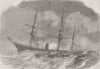 SHIPS. Lyonnais. passengers quitting sinking ship 1856 old antique print