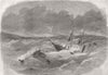 SUFFOLK. Shamrock, crew rescue by Lowestoft lifeboat 1859 old antique print