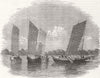 CHINA. Boats of Hermes, Yang-Tse-Kiang River 1853 old antique print picture