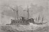 KENT. French Ironclad Rochambeau, Deal 1870 old antique vintage print picture