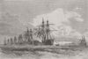GERMANY. French fleet, Heligoland 1870 old antique vintage print picture