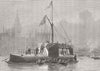 LONDON. Ship carring Cleopatra's needle 1878 old antique vintage print picture