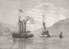 FERROL. Submarine Cleopatra, tow of Steam-Tug Anglia 1878 old antique print