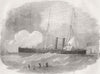 SHIPS. The Recruit steam gun-boat 1855 old antique vintage print picture
