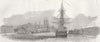 BURMA. Stockades-View towards Yangon 1852 old antique vintage print picture