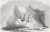 ARCTIC. HMS Intrepid 40 feet up an iceberg in Baffin's Bay 1851 old print