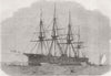 KENT. Ship Achilles, Folly point, Chatham 1864 old antique print picture
