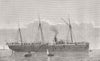 SHIPS. H M troop-ship Assistance 1876 old antique vintage print picture