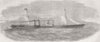 CHESHIRE. Ulster paddle-ship, launched, Birkenhead 1860 old antique print