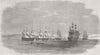 LEBANON. British fleet lying in the roadstead of Beyrout Beirut 1861 old print