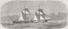 LANCS. Peruvian ironclad ship Huascar, built, Mersey 1866 old antique print