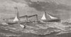 WALES. Holyhead to Dún Laoghaire boat Violet 1880 old antique print picture