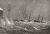 ISLE OF WIGHT. Storm, Ryde. Damage to Railway River 1881 old antique print