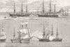 JAPAN. Ships, bay of Yedo; saluting Japanese flag 1881 old antique print