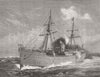SOUTH AFRICA. Garth Castle, African mail ship 1881 old antique print picture
