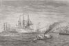 HANTS. Naval review, Spithead-HMS Euphrates with MPs 1878 old antique print