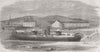 NEW YORK. US Ironclad Miantonomah, dry dock, Navy Yd  1866 old antique print