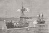 CHILE/PERU. War of Pacific. Sea battle, Mejillones 1879 old antique print