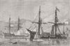 PERU. Battle between Huascar & HMS Shah, Ilo 1879 old antique print picture