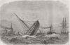 LANCS. Greek warship Bouboulina wreck, Liverpool 1867 old antique print