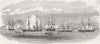HAITI. English & French ships, harbour of Gonaive 1851 old antique print