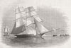 SLAVERY. Capture of Pirate Slaver, West Africa 1845 old antique print picture