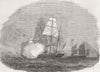 CHINA. HMS Reynard capturing; Pirate Junks, Hong Kong 1850 old antique print