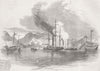 HONG KONG. Capture of Pirate Junks, Mir's Bay, Medea 1850 old antique print