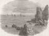 SCOTLAND. Wreck of Orion, high water 1850 old antique vintage print picture