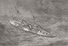 FRANCE. HMS Urgent, wind, bay of Biscay 1871 old antique vintage print picture
