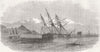 UKRAINE. sunken merchantmen, opp. Yenikale 1855 old antique print picture