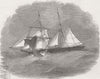 MASSACHUSETTS. Schooner Waterloo hit by whale 1855 old antique print picture