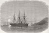 ITALY. Laying telegraph cable to Malta, Pantellaria 1870 old antique print