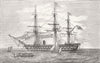 LIVERPOOL. 3rd Lancashire Regt boarding 1855 old antique vintage print picture